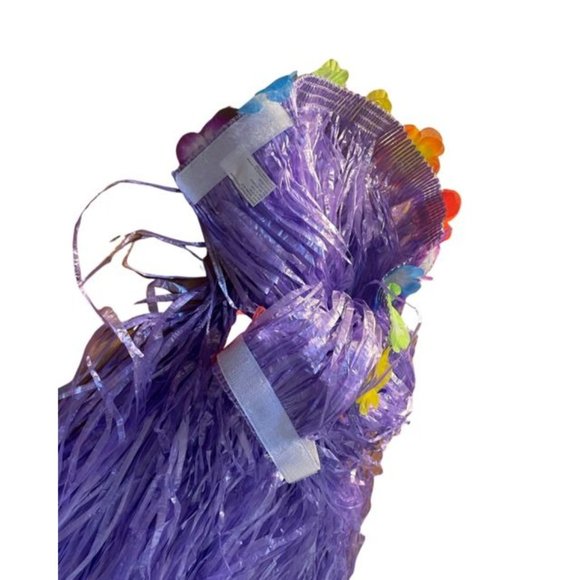 Pair of Adult Costume Plastic flower decorated Hula Skirts w/velcro- 2 Colors, - Picture 9 of 13